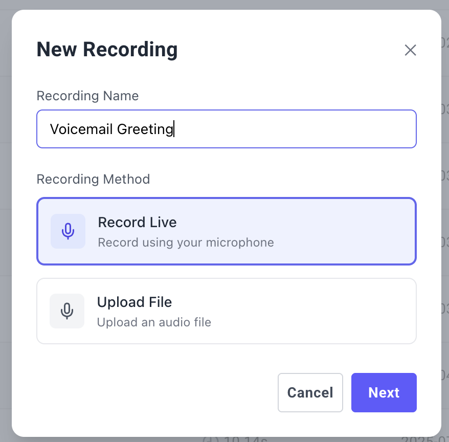Name your recording