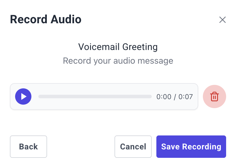 Playback, delete, or save
