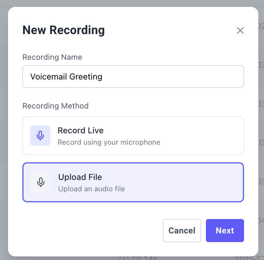 Name your recording