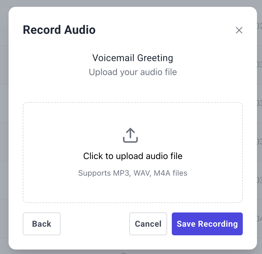 Upload audio and continue