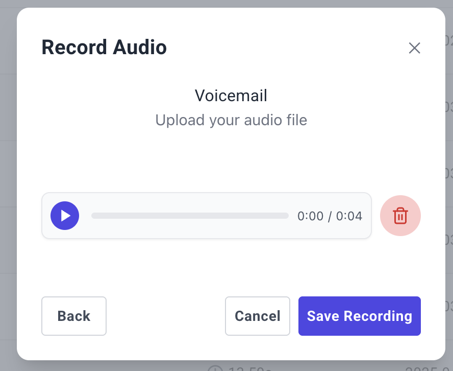 Playback and save uploaded recording
