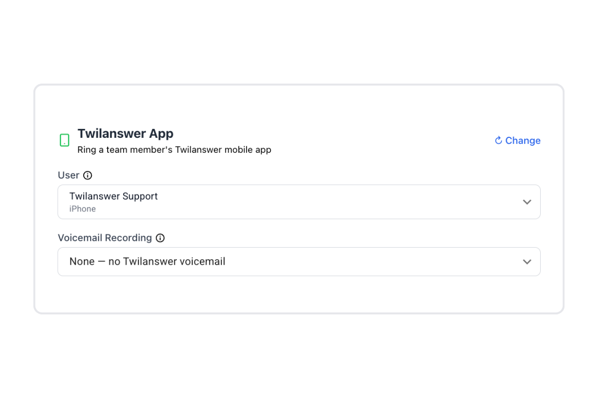 Twilanswer App call action on a route